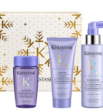 Le Coffret Blond Absolu Édition Noël pour illuminer et protéger vos cheveux blonds, méchés ou décolorés.