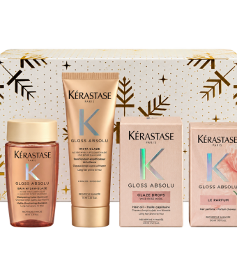 Le Coffret Gloss Absolu Édition Noël de Kérastase, pour embellir toutes les chevelure.