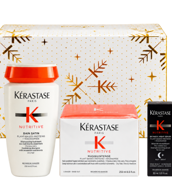 Coffret nutritive édition noël de Kerastase pour nourrir les cheveux secs.